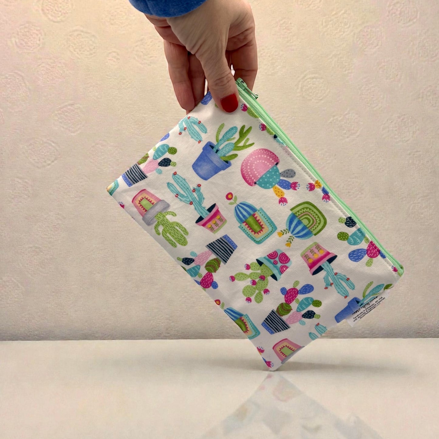 Snack Sized Reusable Zippered Bag Cactus