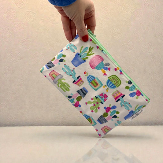 Snack Sized Reusable Zippered Bag Cactus