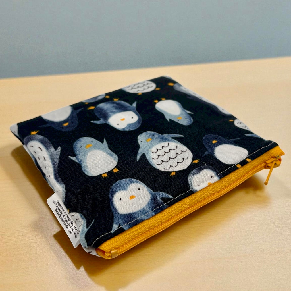 Toddler Sized Reusable Zippered Bag Penguins