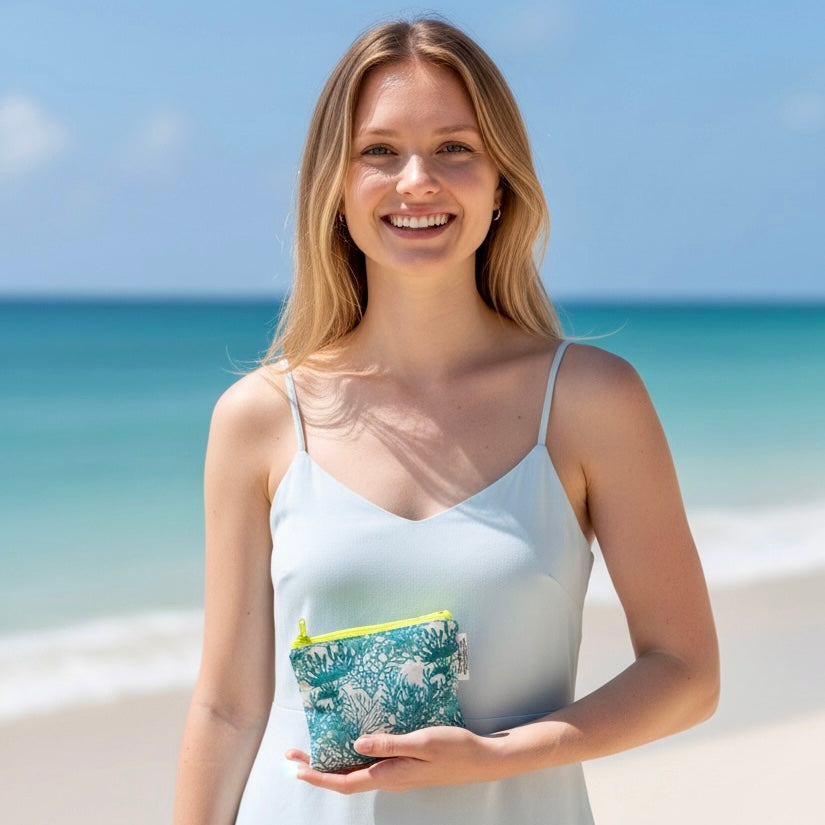 Toddler Sized Reusable Zippered Bag Coral