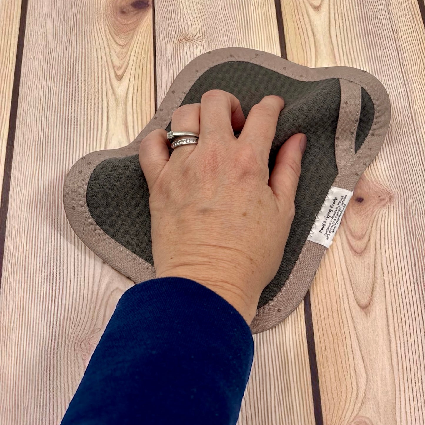 Set of 2 TINY Reusable Paper Towels - Gray Design on Dark Gray