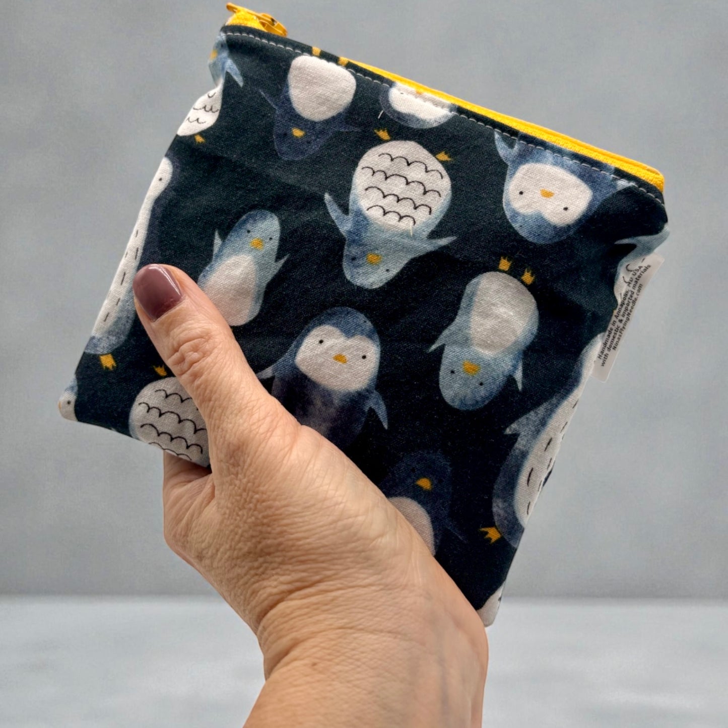 Toddler Sized Reusable Zippered Bag Penguins