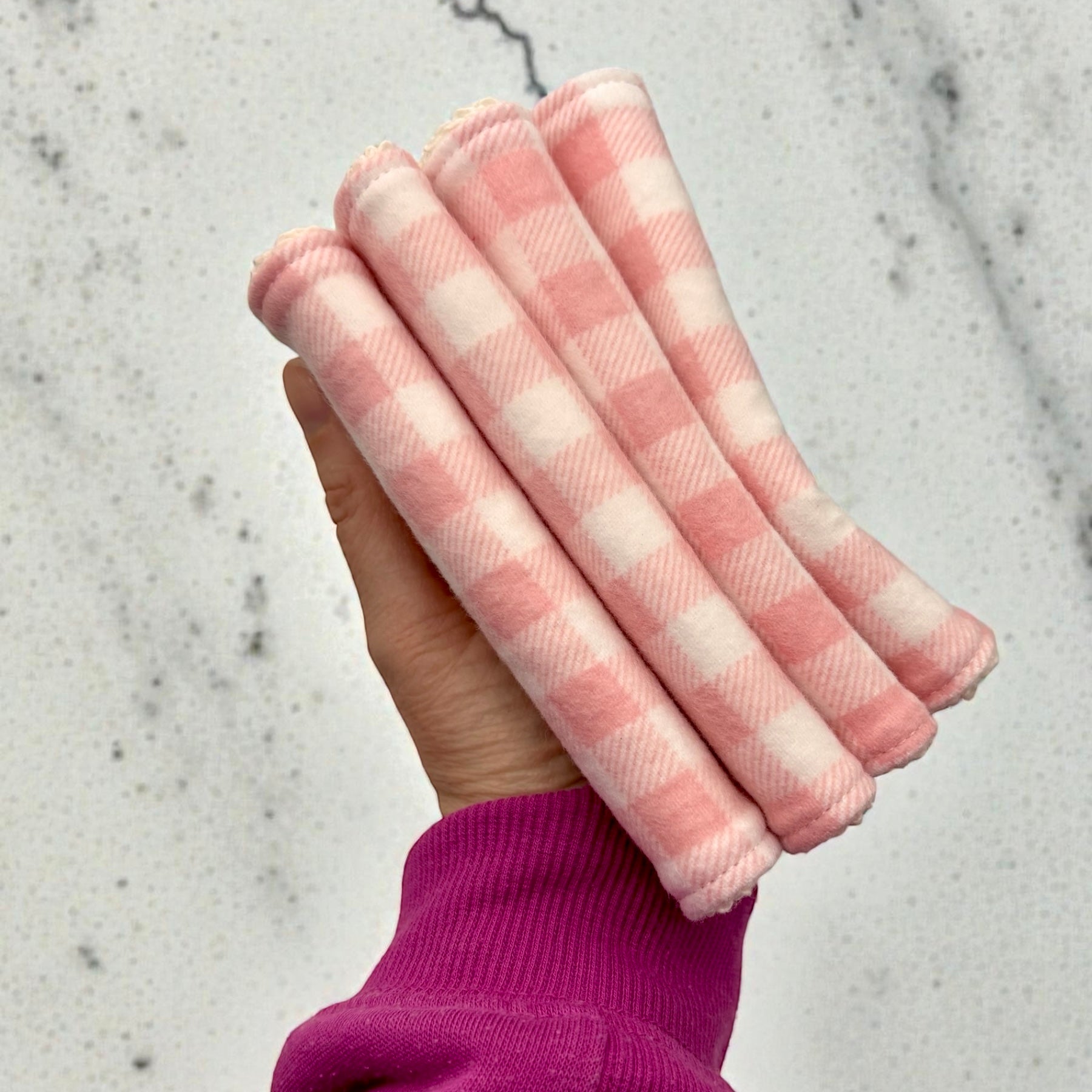 Wash Cloths - Minis - Gingham - Pink