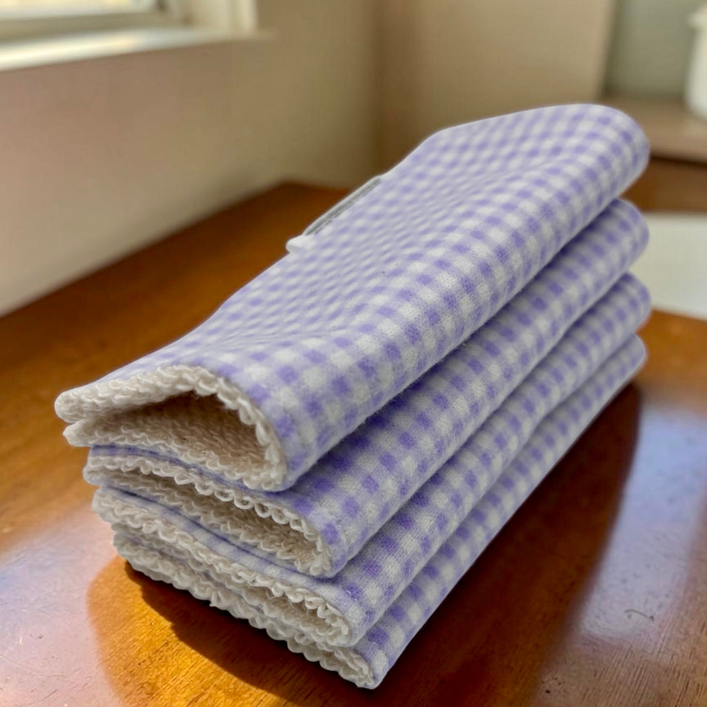 Wash Cloths - Minis - Gingham - Lilac