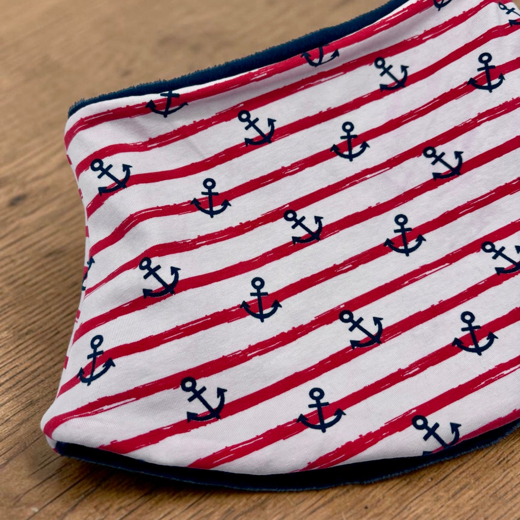 Adult Handmade Neck Warmer Anchors Red