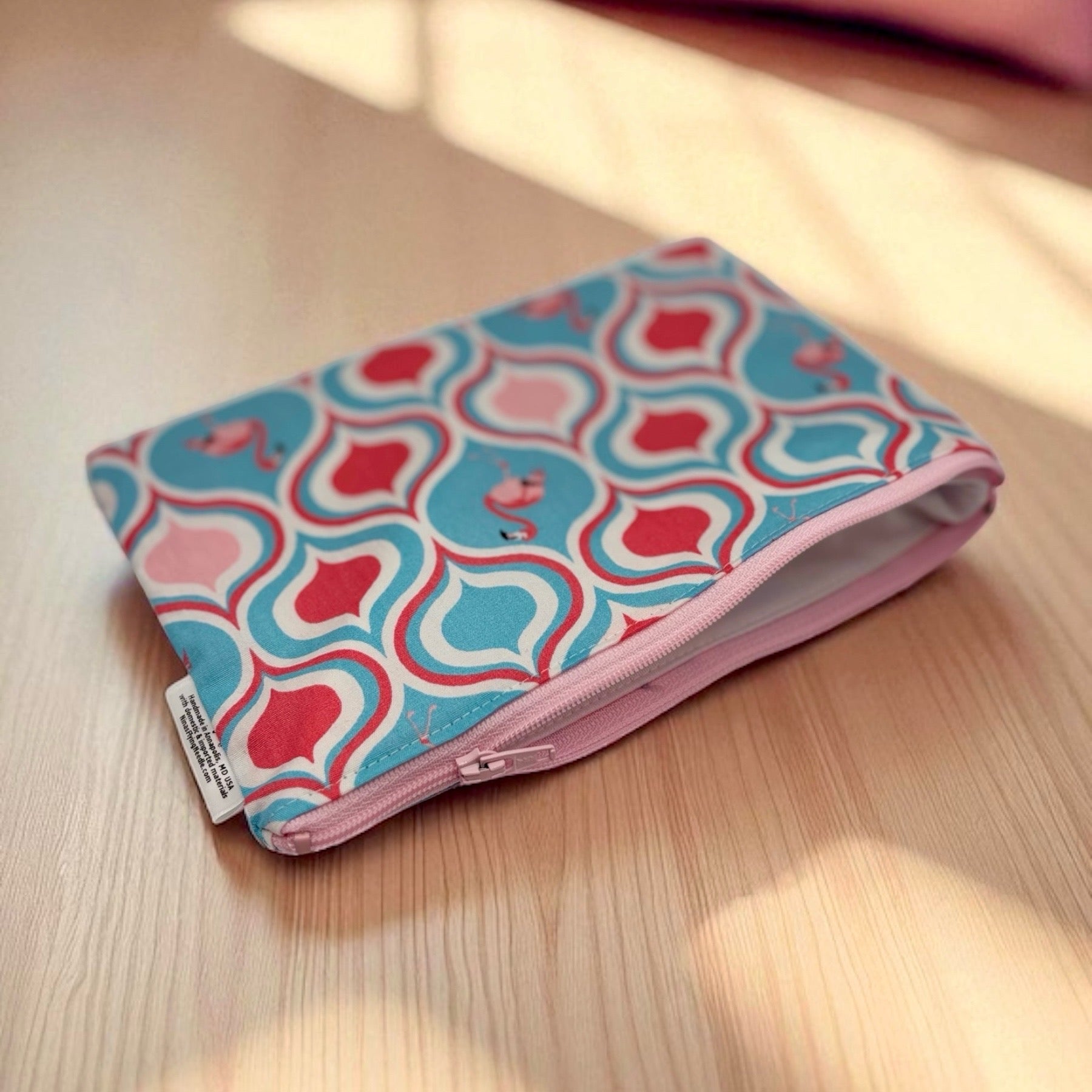Snack Sized Reusable Zippered Bag Flamingos