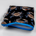 Toddler Sized Reusable Zippered Bag Crabs Blue