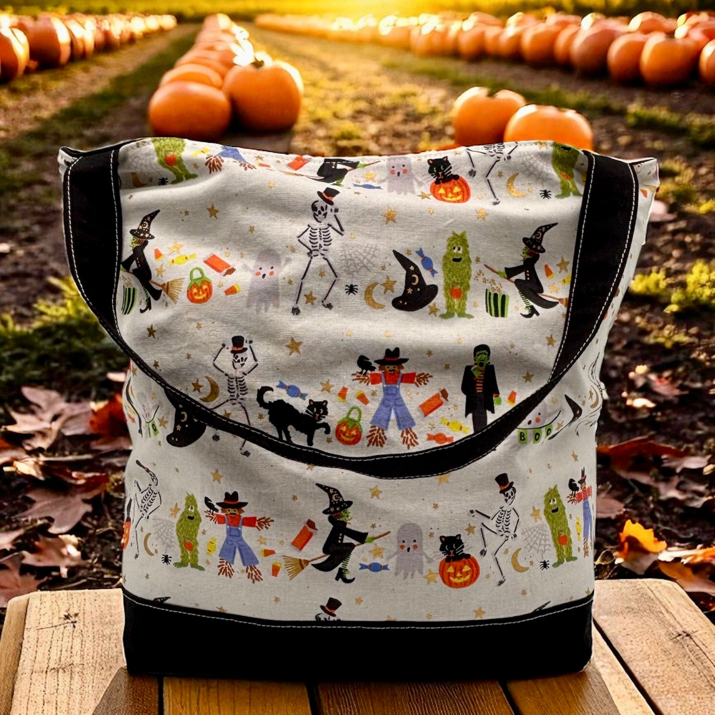 Children's Library Sized Reversible Tote Halloween Parade