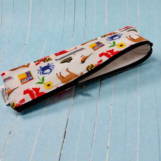 Regular Sized Reusable Straw/Utensil Wet Bag Maryland Icons