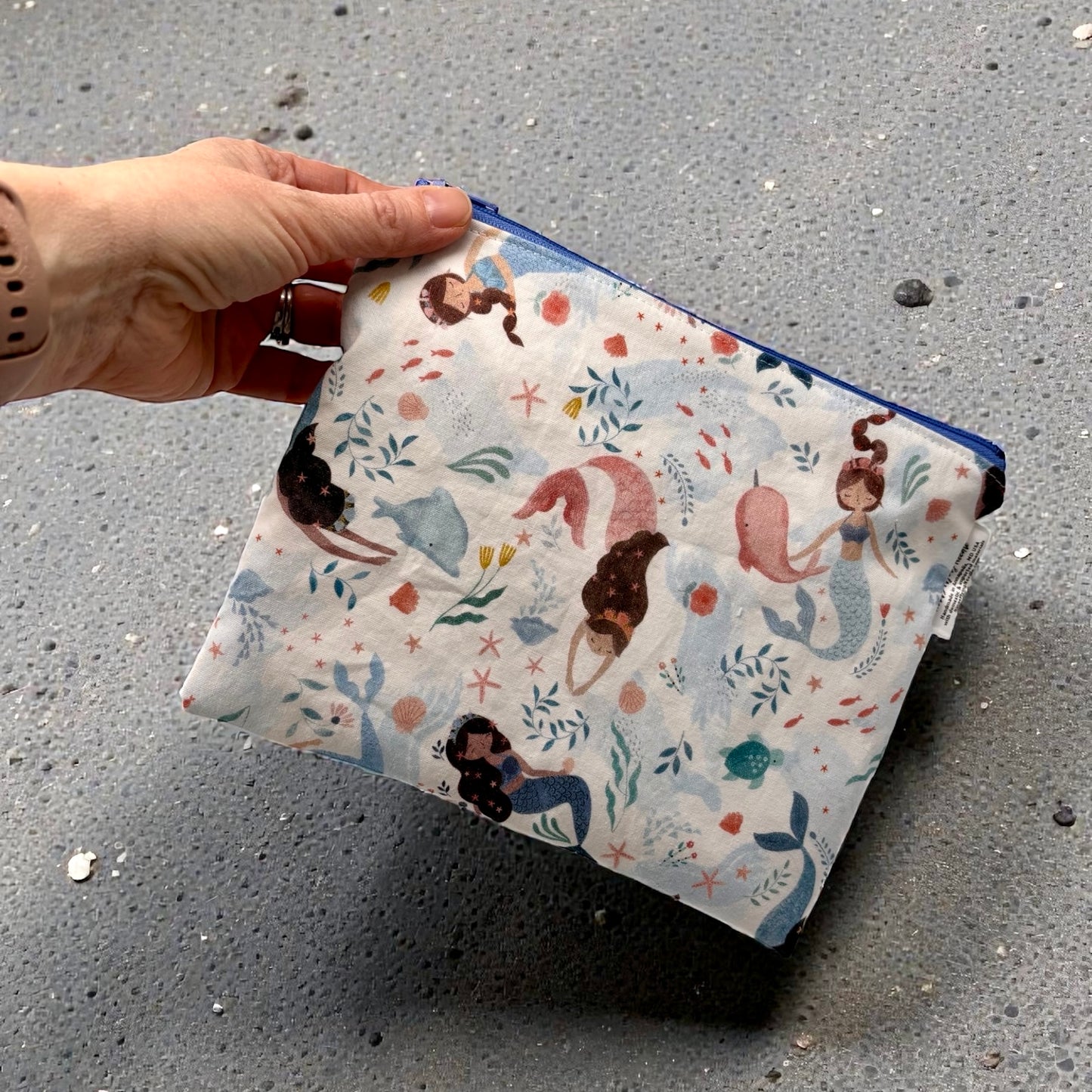 Sandwich Sized Reusable Zippered Bag Mermaids and Narwhales