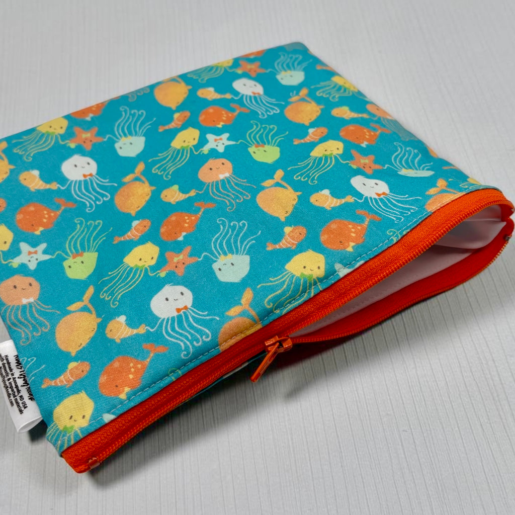 Sandwich Sized Reusable Zippered Bag Jellyfish
