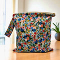 Large Wet Bag with Handle Rifle Paper Floral and Metal Zipper
