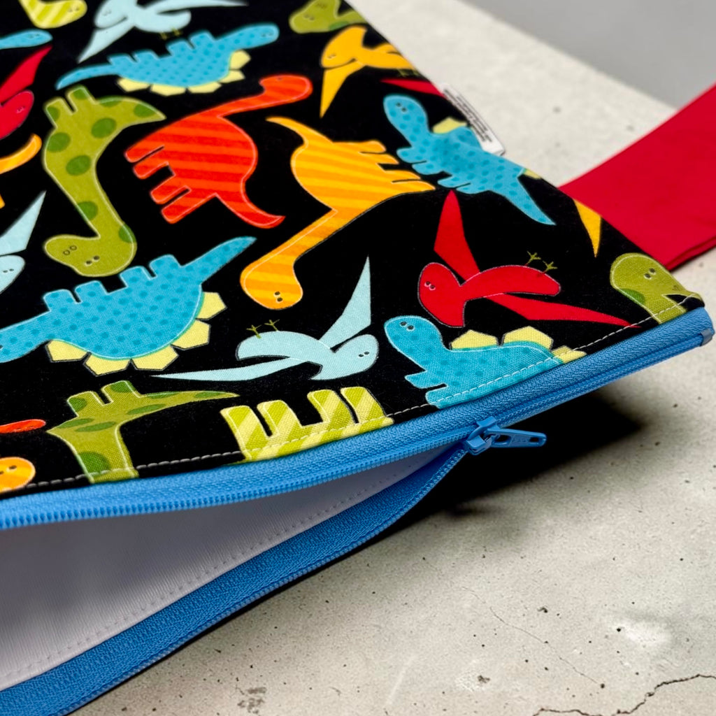 Large Wet Bag with Handle Dinosaurs Colorful