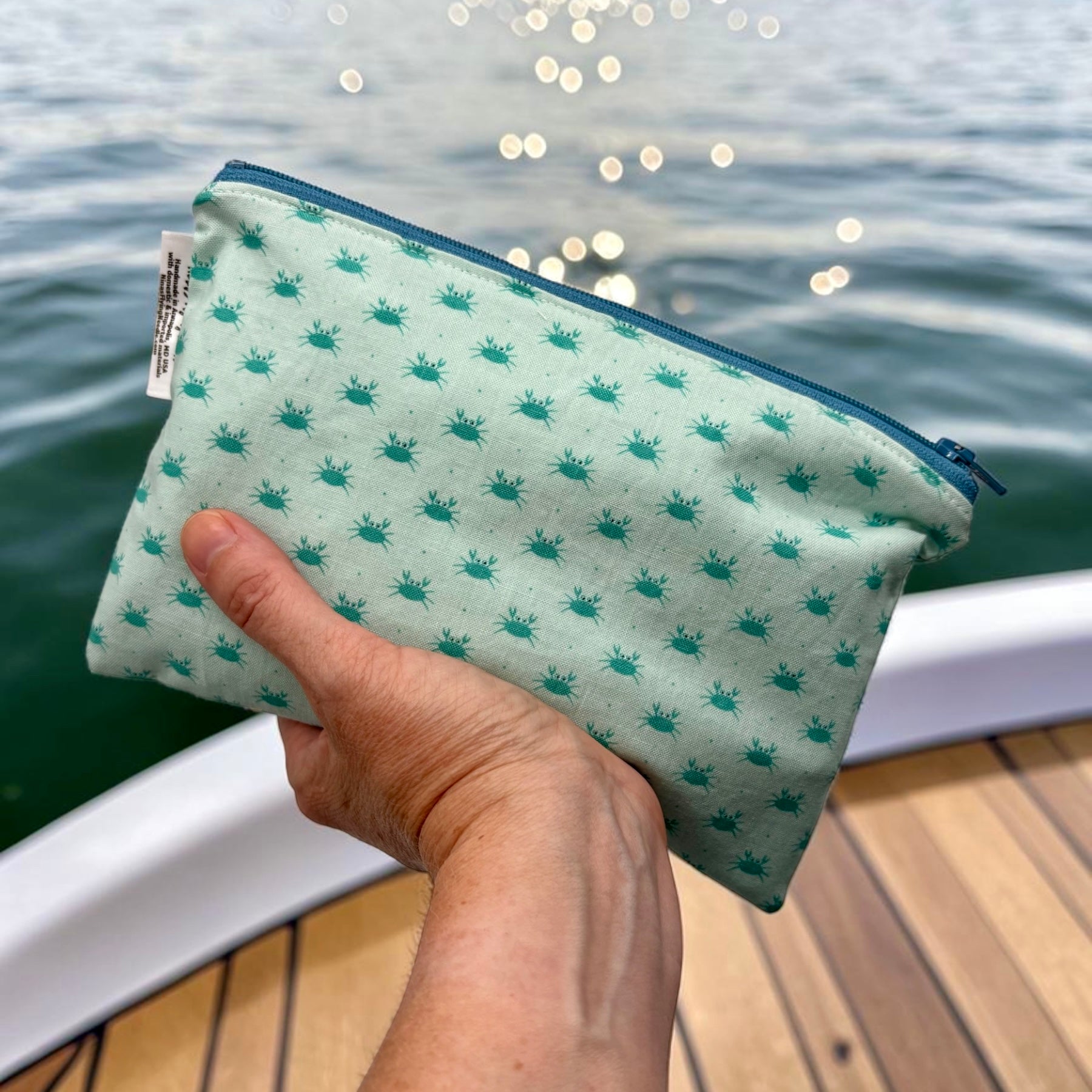 Snack Sized Reusable Zippered Bag Crabs