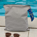 Large Wet Bag with Handle Florals on Navy