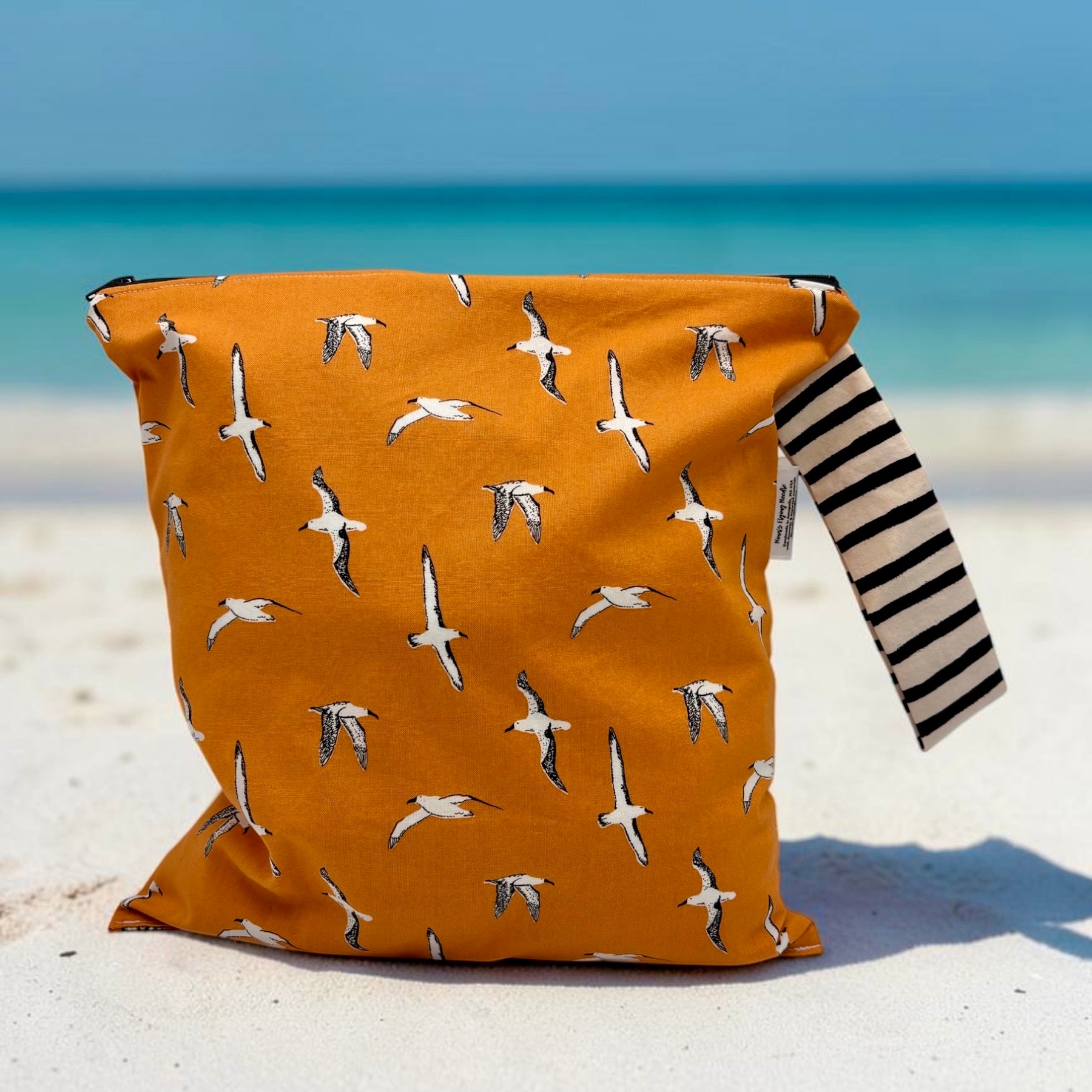 Large Wet Bag with Handle Seagulls