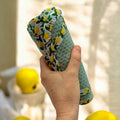 Set of 2 Reusable STANDARD Paper Towels - Lemons and Parrots on Green