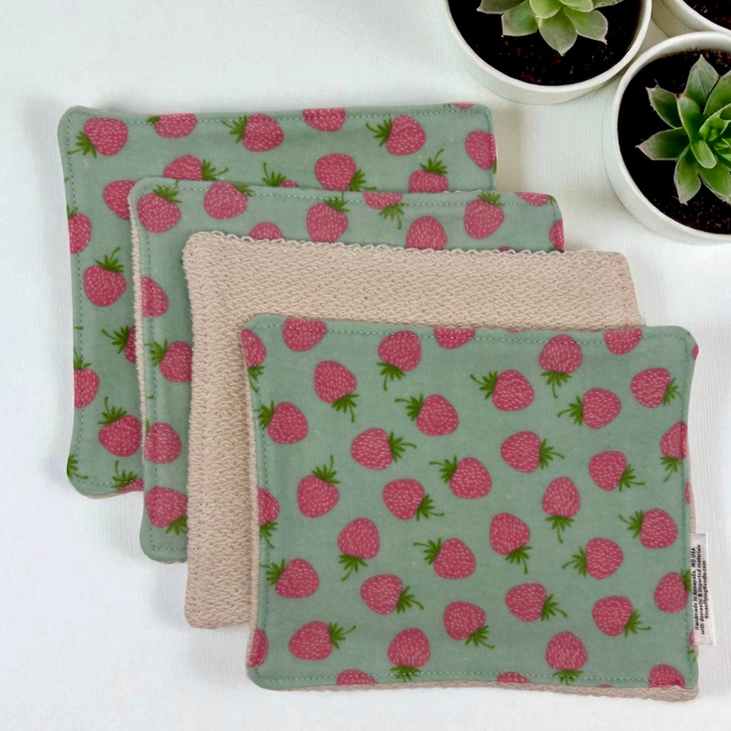 Wash Cloths - Minis - Strawberries
