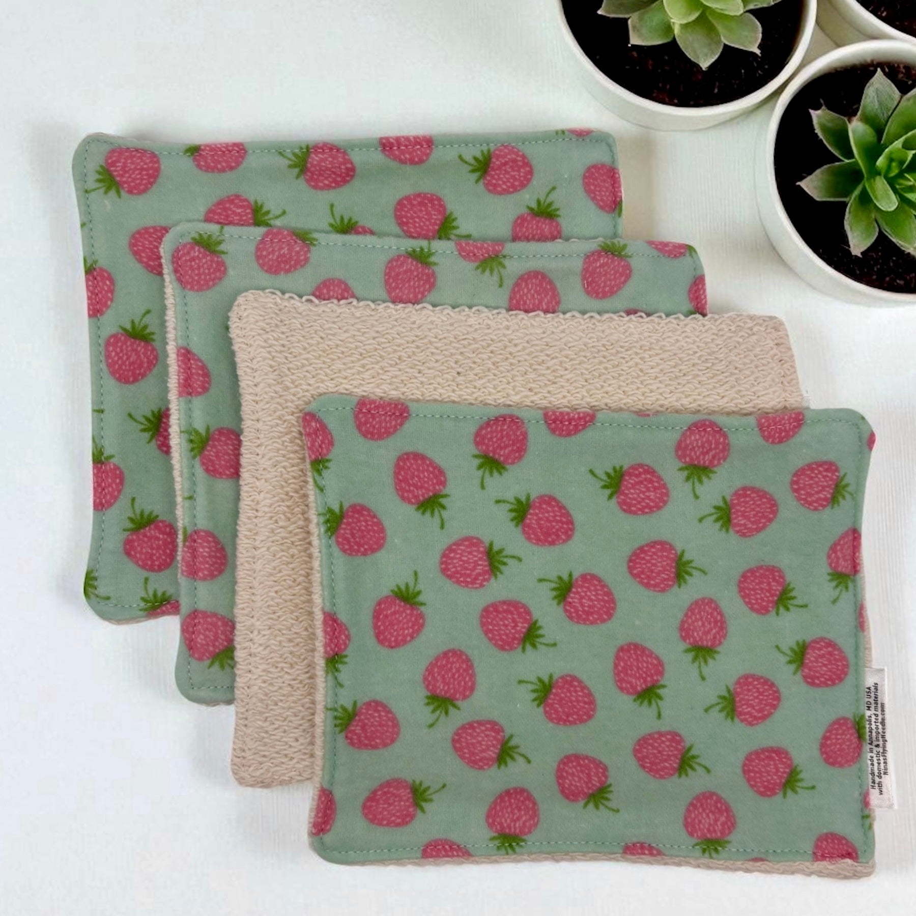 Wash Cloths - Minis - Strawberries