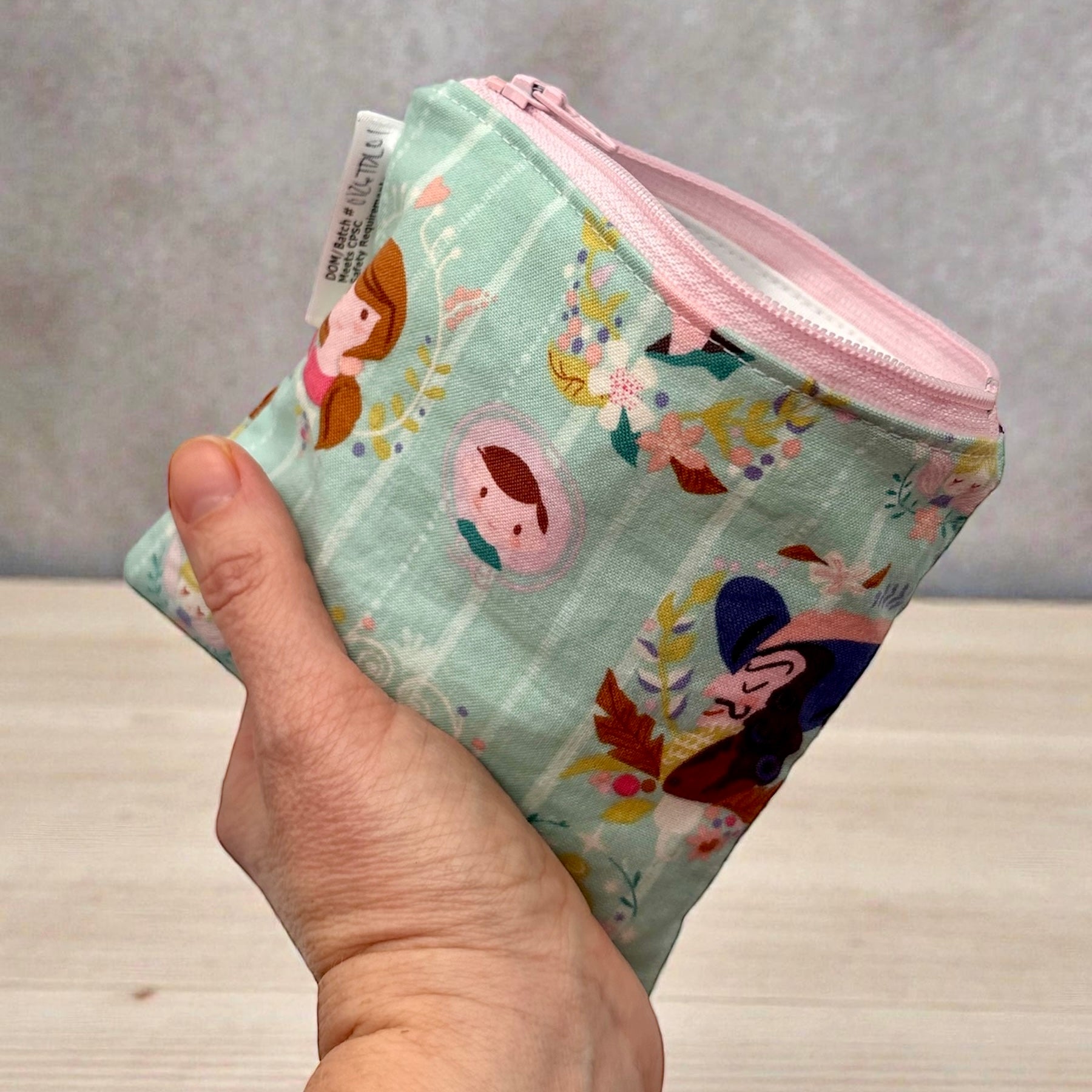 Toddler Sized Reusable Zippered Bag Neverland