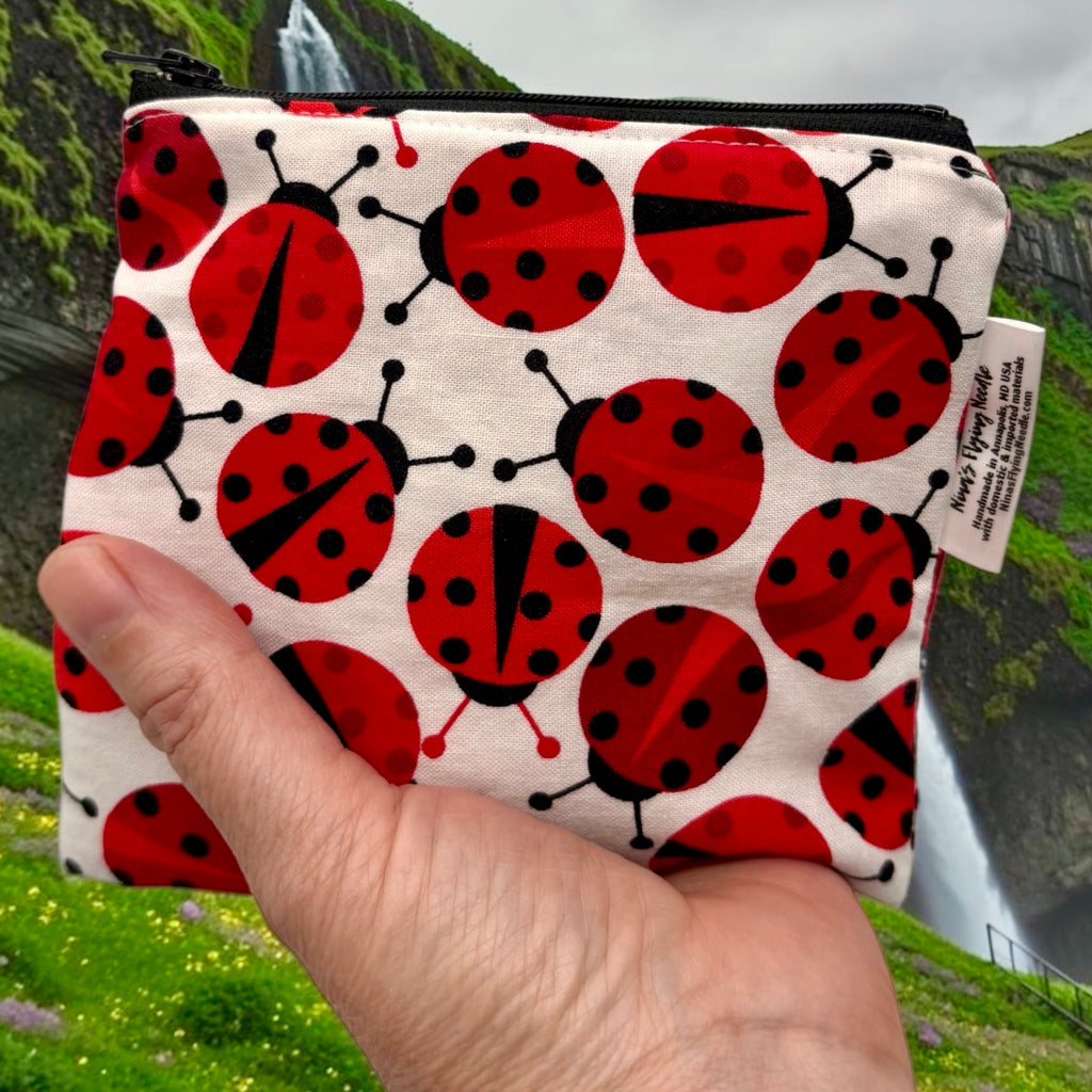 Toddler Sized Reusable Zippered Bag Ladybugs