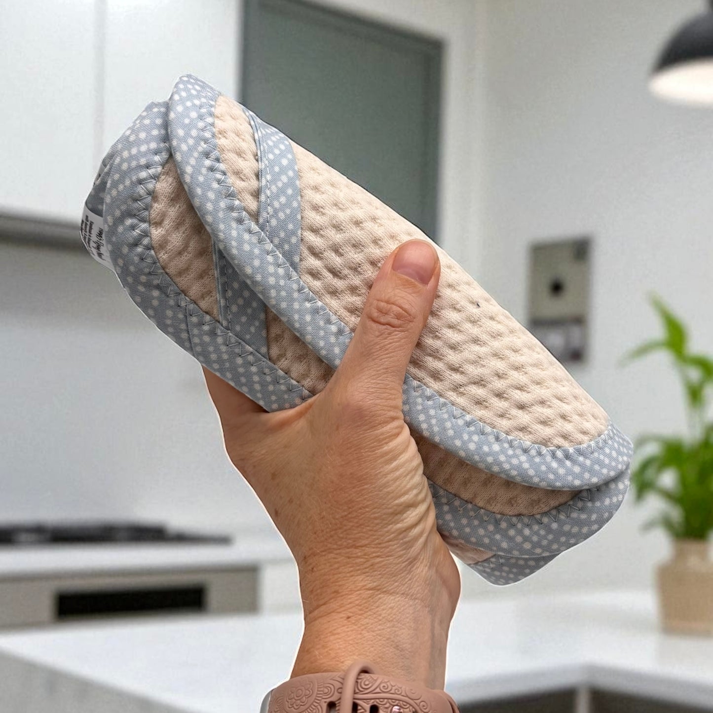 Set of 2 Reusable STANDARD Paper Towels - Dots on Light Blue