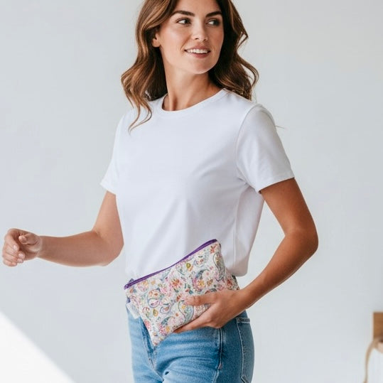 Snack Sized Reusable Zippered Bag Paisley