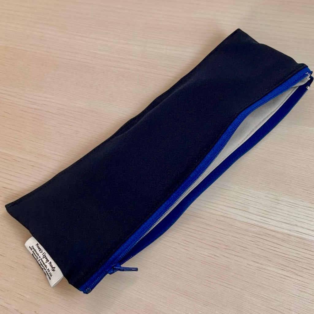 Regular Sized Reusable Straw/Utensil Wet Bag Solid Navy