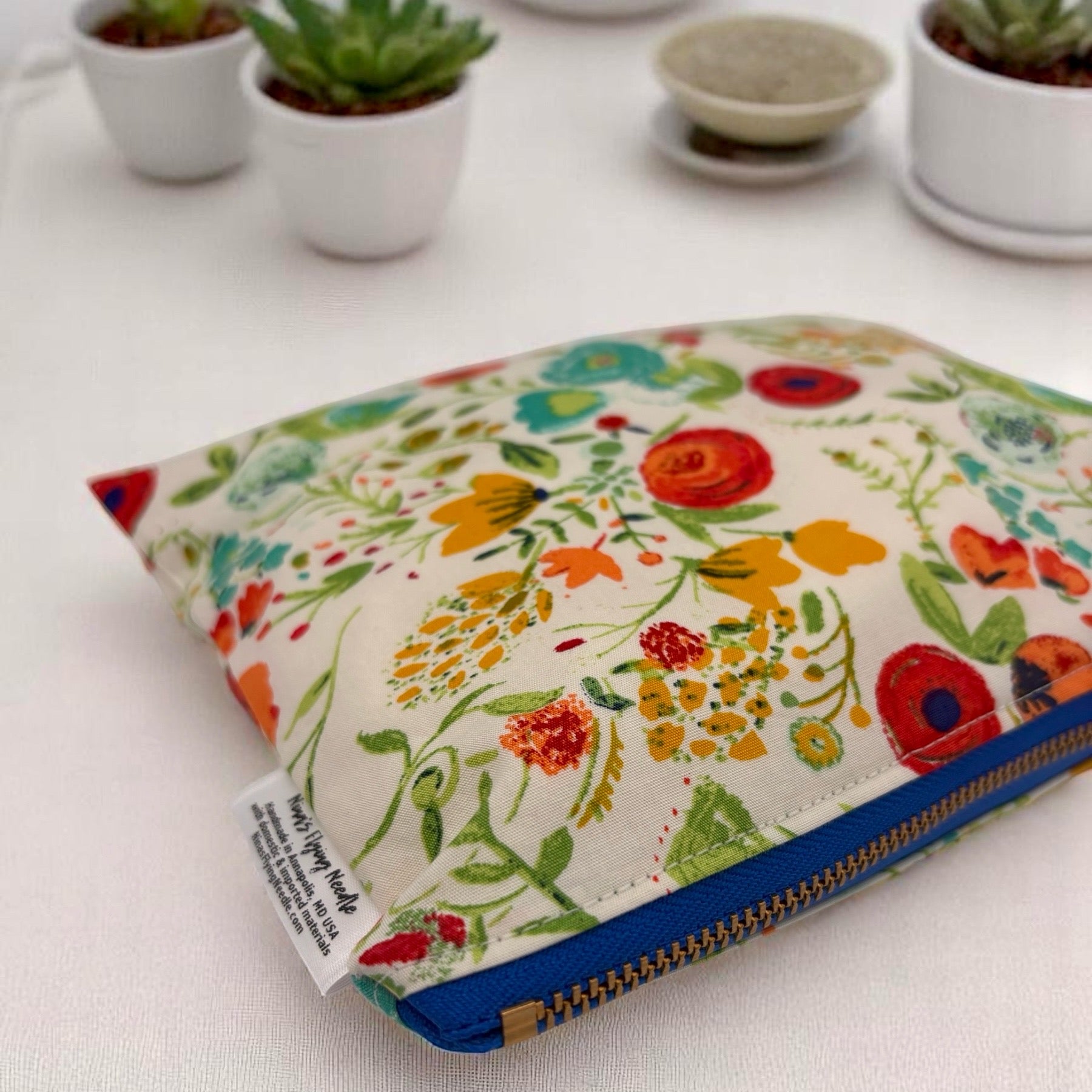 Small Sized Wet Bag Floral with Metal Zipper