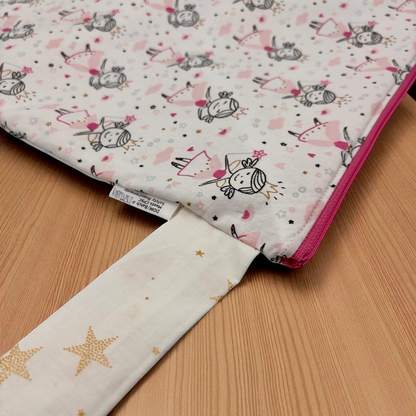 Large Wet Bag with Handle Princess and Stars