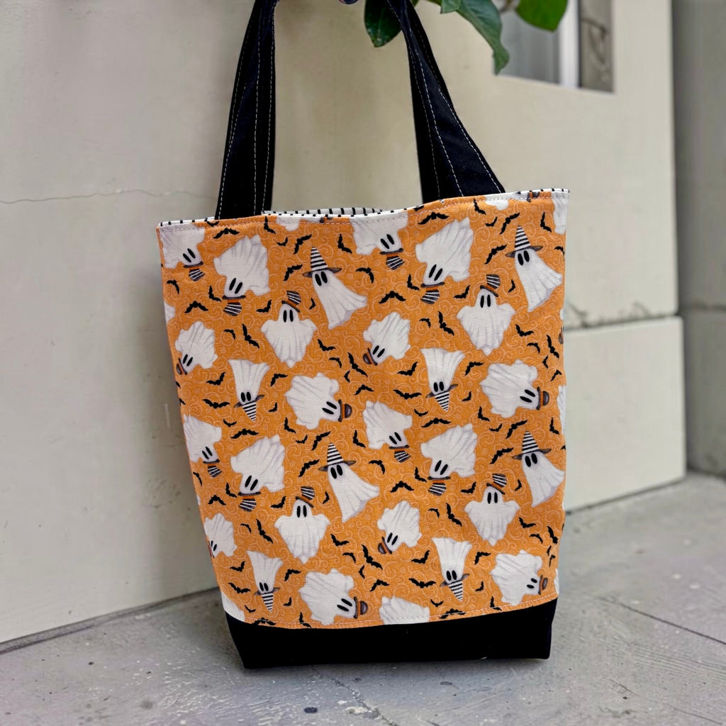 Toddler Sized Reversible Tote Ghosts