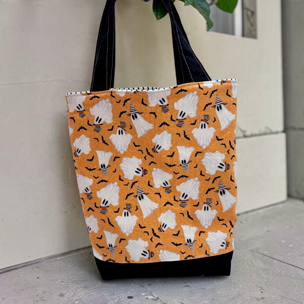 Toddler Sized Reversible Tote Ghosts