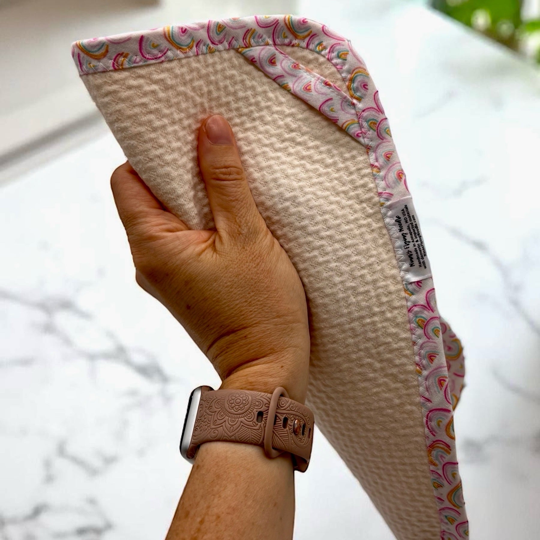 Set of 2 Reusable STANDARD Paper Towels - Rainbow Pink