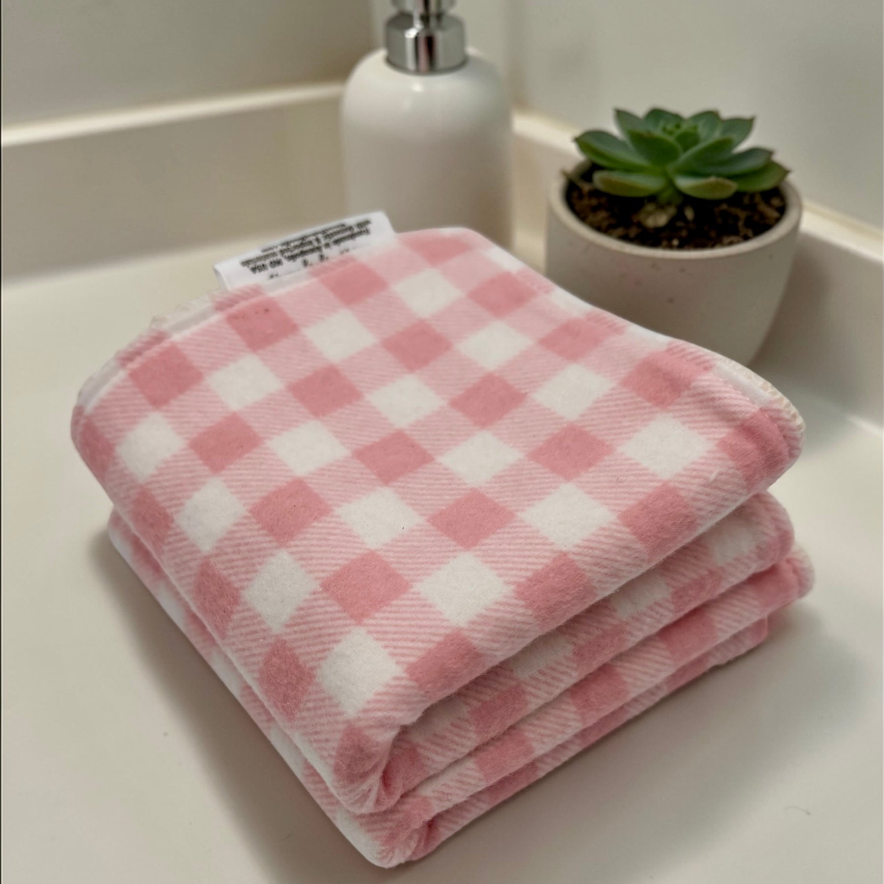 Wash Cloth - Regular - Gingham Pink