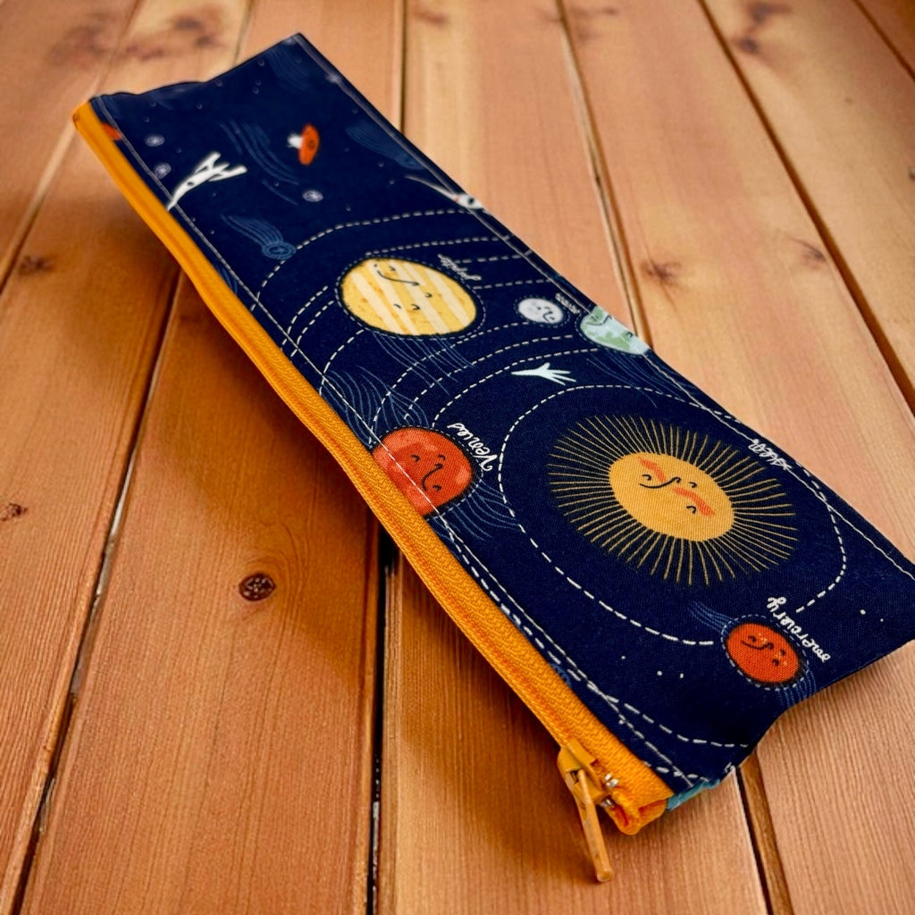 Regular Sized Reusable Straw/Utensil Wet Bag Planets