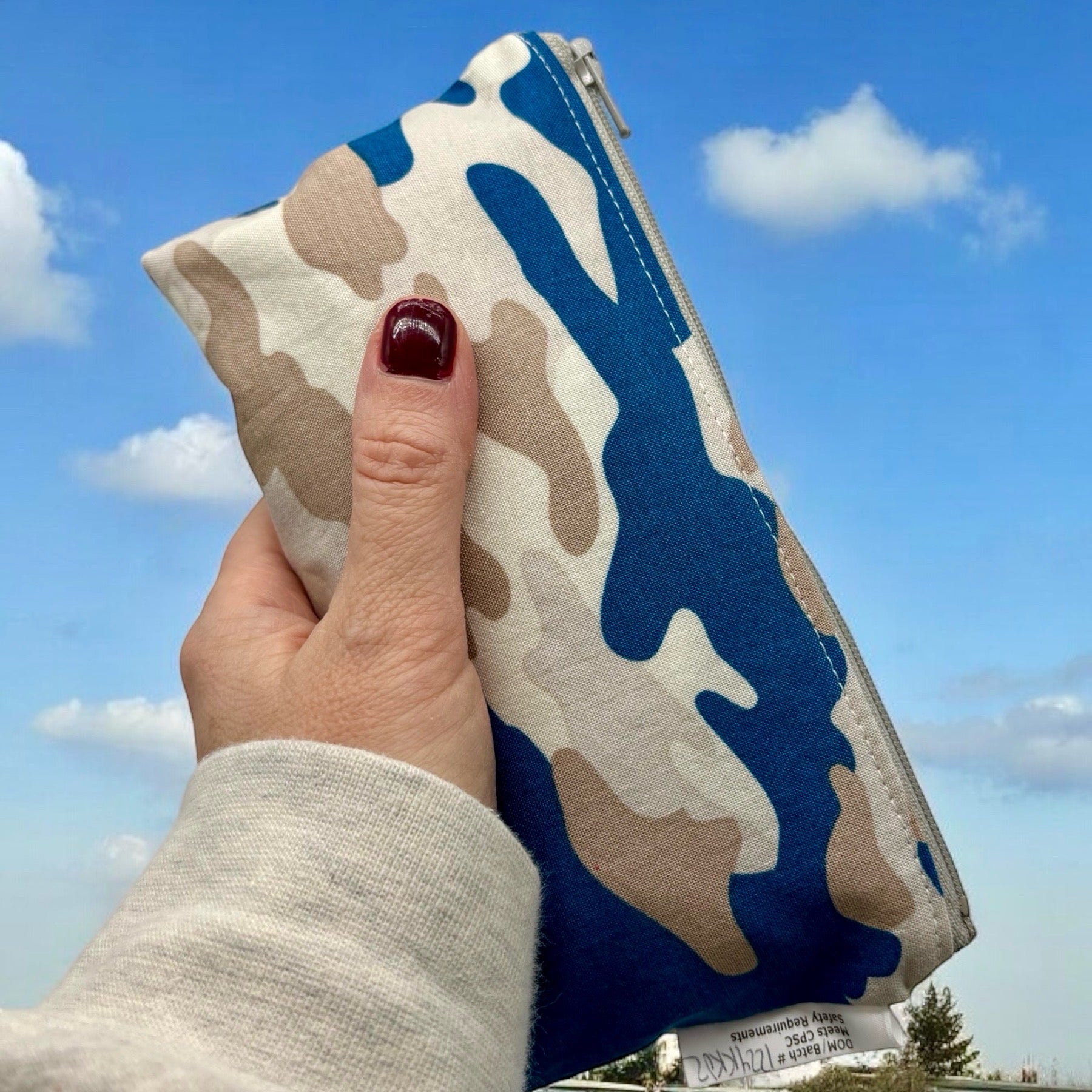 Knick Knack Sized Reusable Zippered Bag Camo Navy