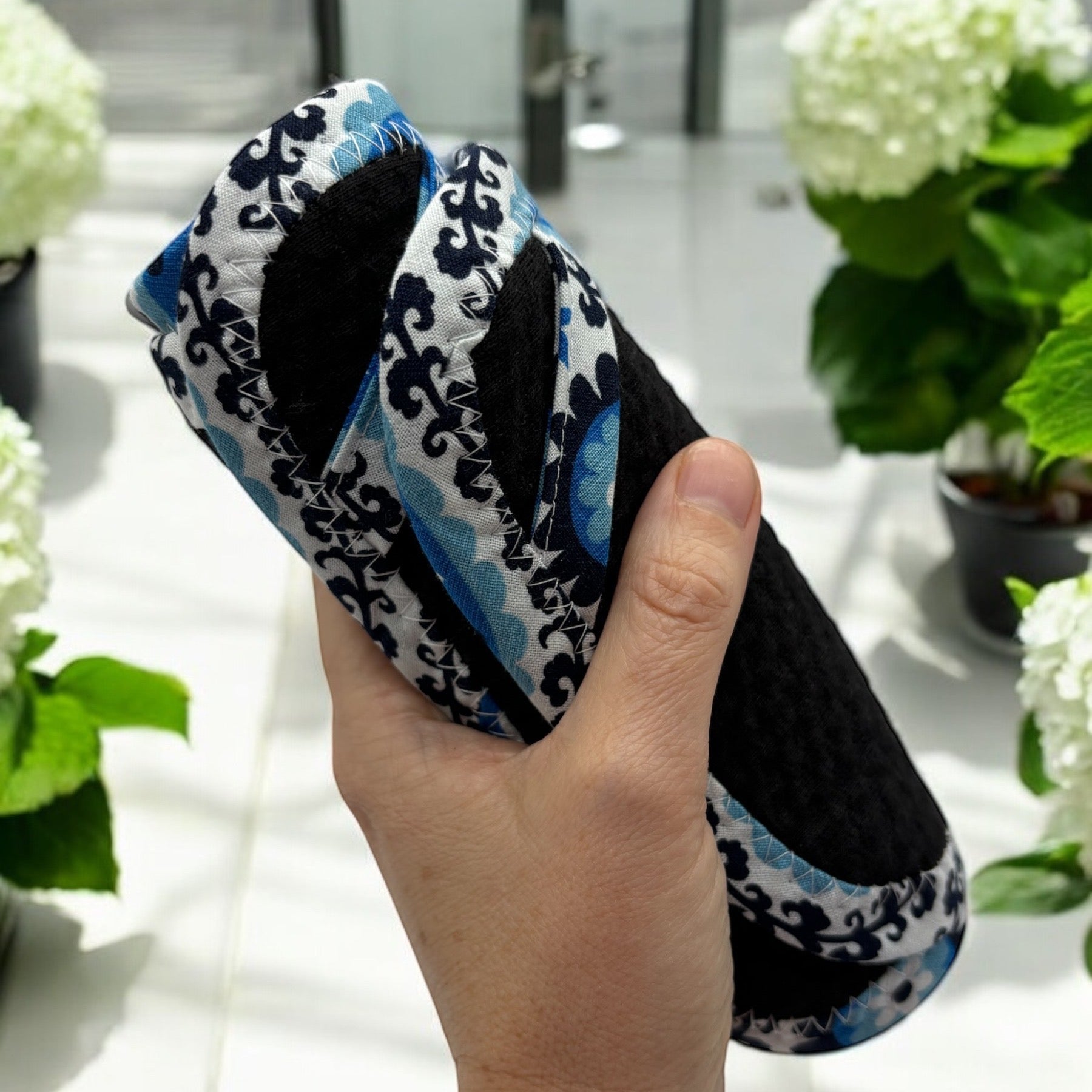 Set of 2 Reusable STANDARD Paper Towels -Mandala on Black