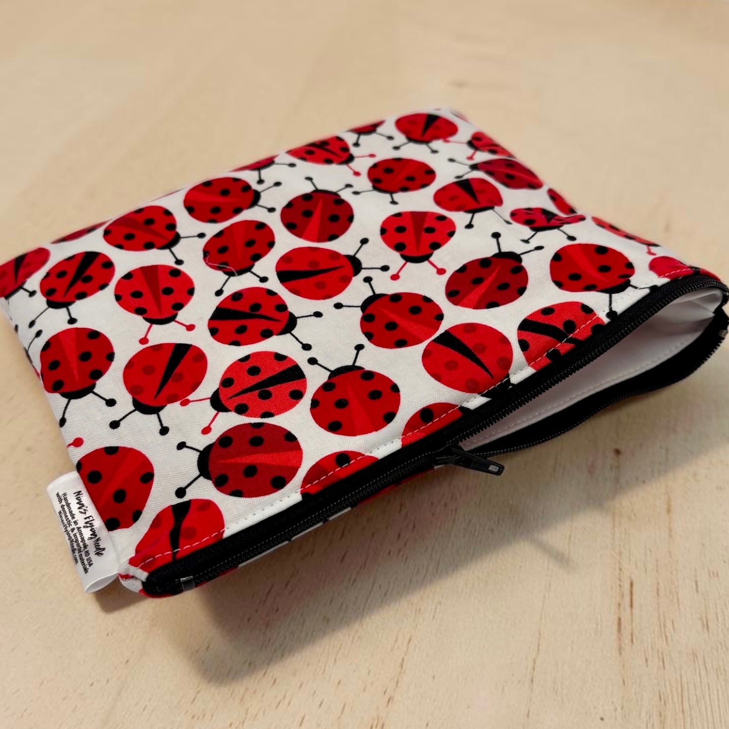 Sandwich Sized Reusable Zippered Bag Ladybugs
