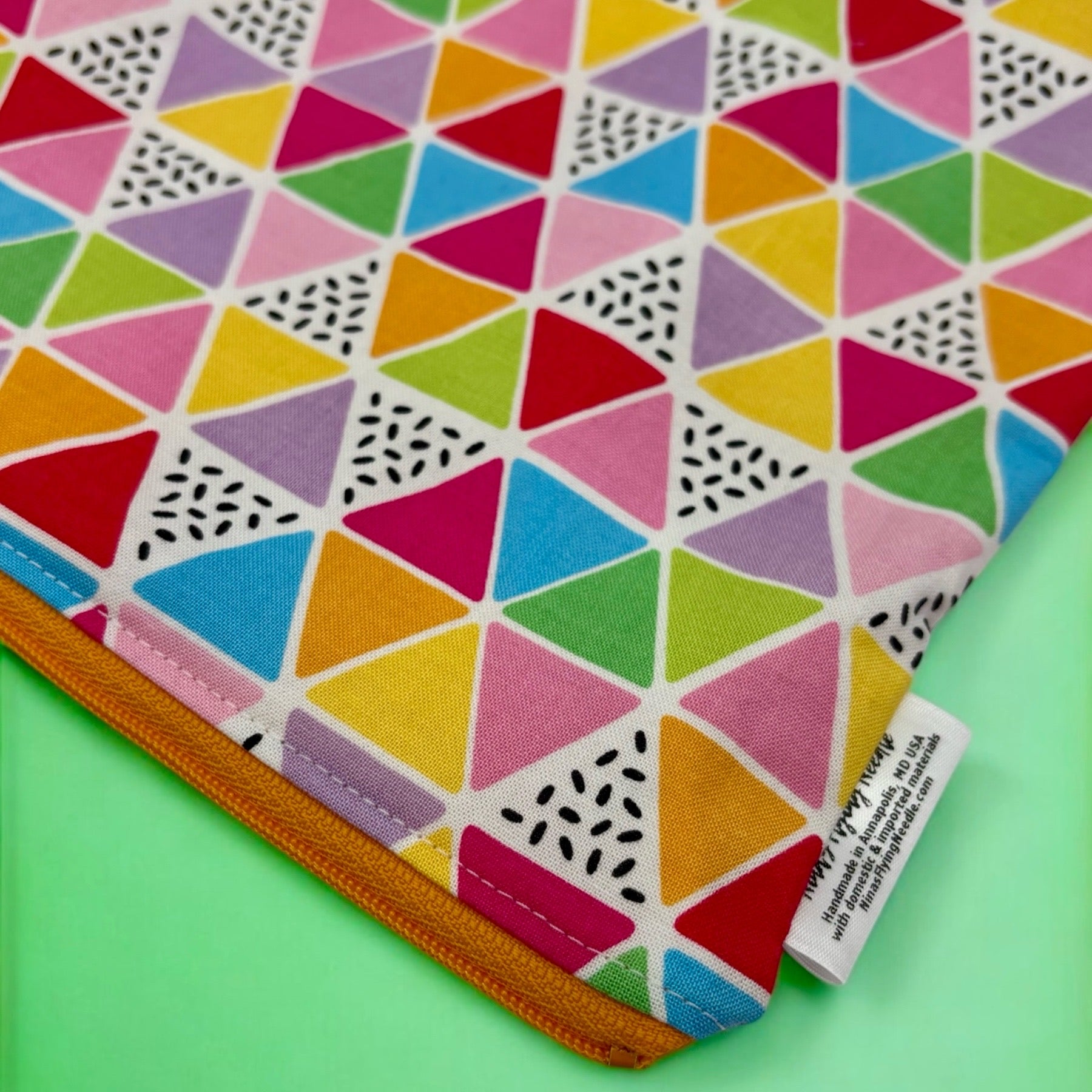 Gallon Sized Reusable Zippered Bag Funky Triangles