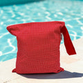 Large Wet Bag with Handle Gingham Red