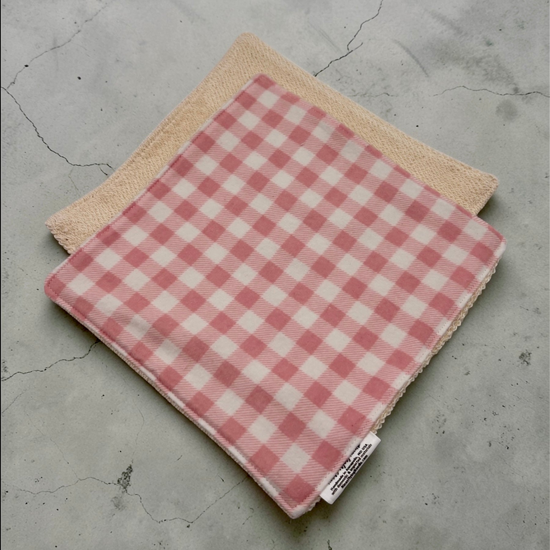Wash Cloth - Regular - Gingham Pink