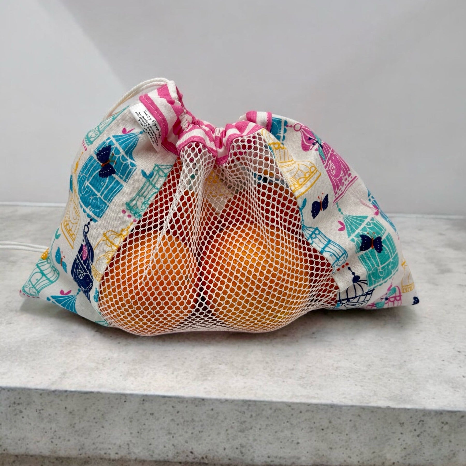 Medium Produce Bag Song Birds and Butterflies