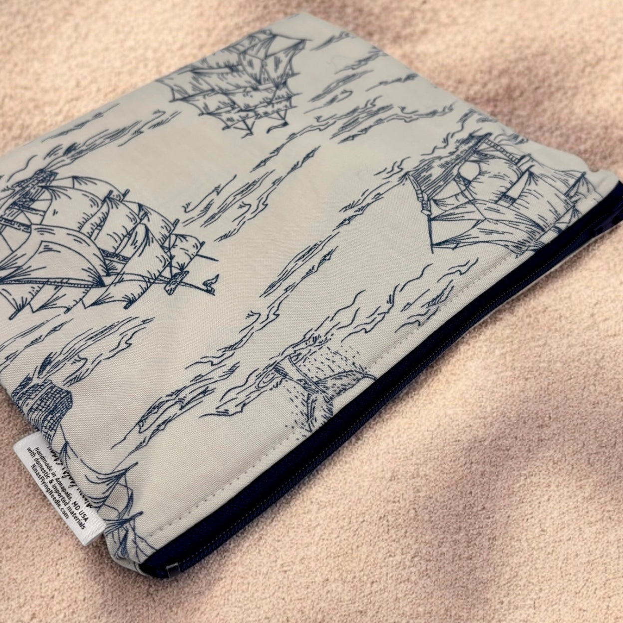 Sandwich Sized Reusable Zippered Bag Sailboats