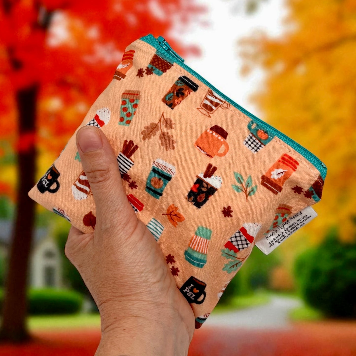 Toddler Sized Reusable Zippered Bag Pumpkin Spice Latte