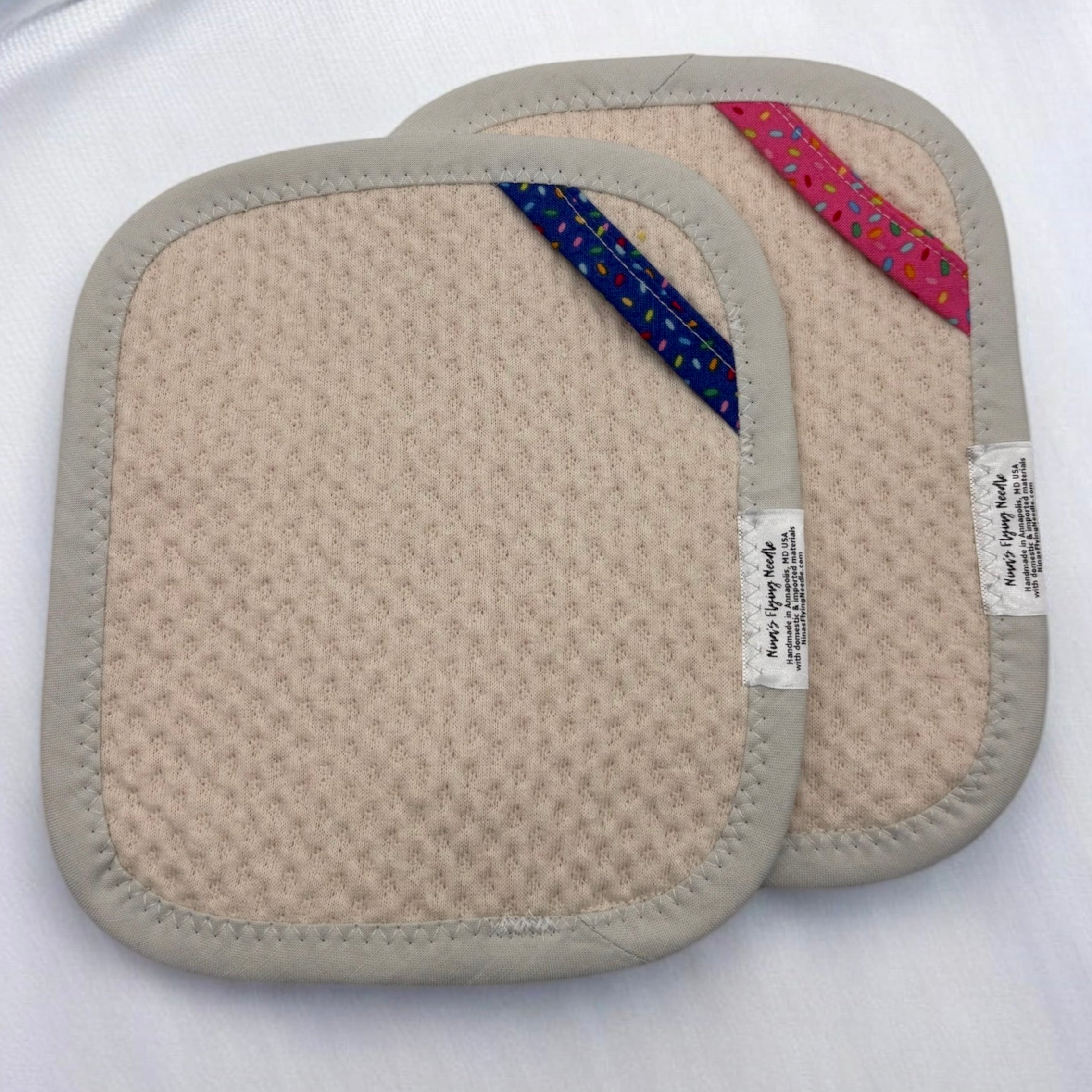 Set of 2 TINY Reusable Paper Towels - Off White with Confetti