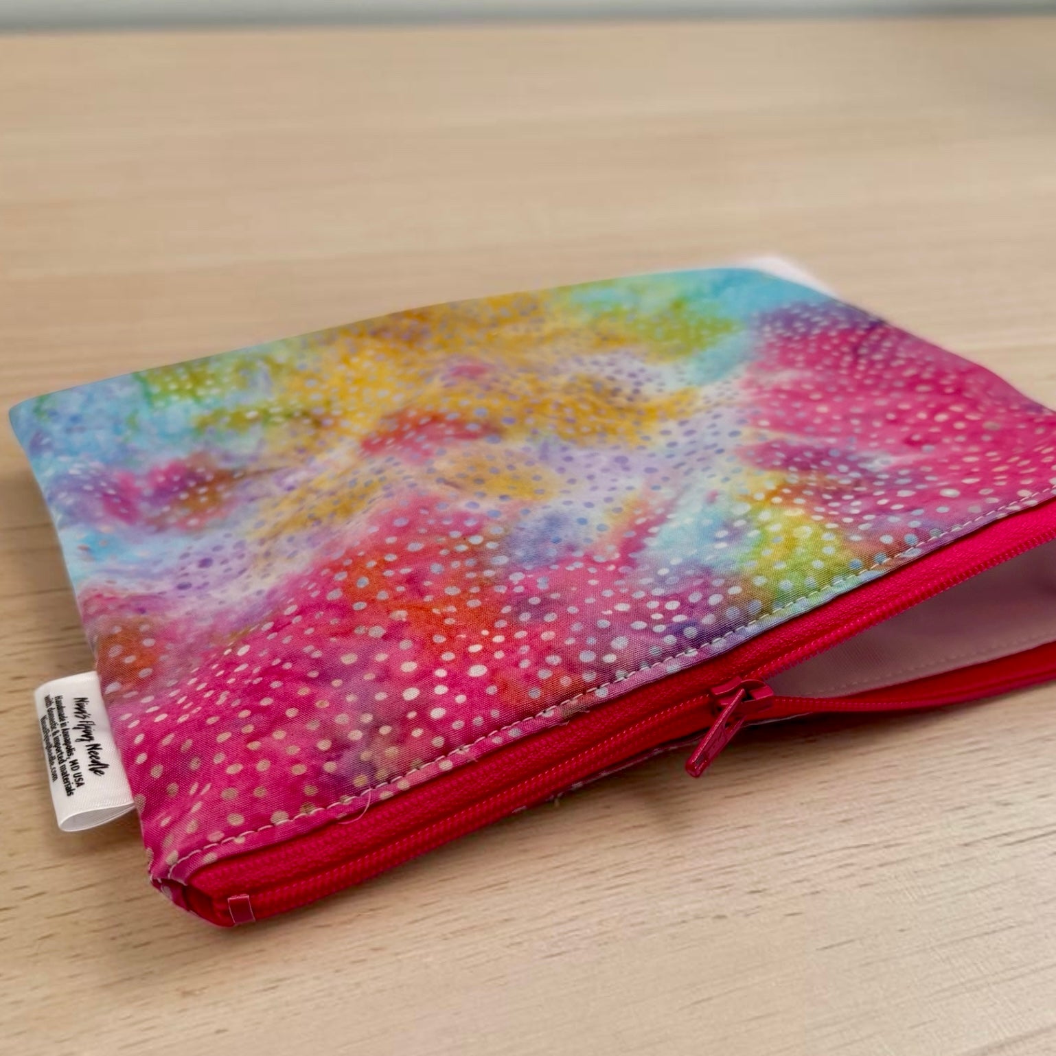 Sandwich Sized Reusable Zippered Bag Tie Dye Polka Dots