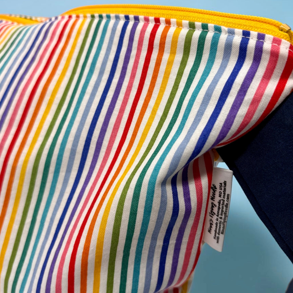 Large Wet Bag with Handle Stripes Rainbow