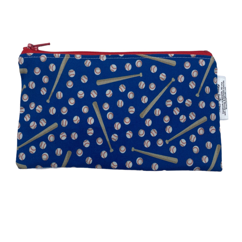 Knick Knack Sized Reusable Zippered Bag Baseball and Bats