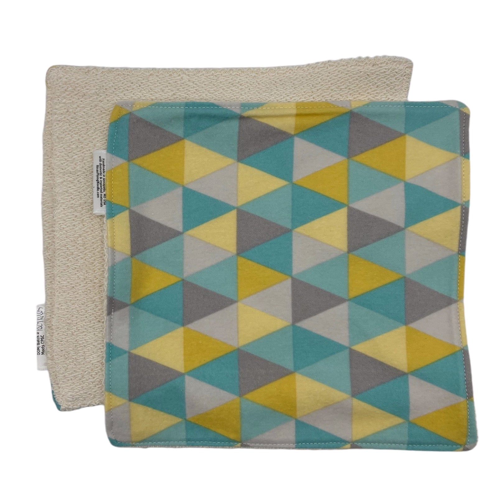 Wash Cloth - Regular - Triangles - Yellow Blue
