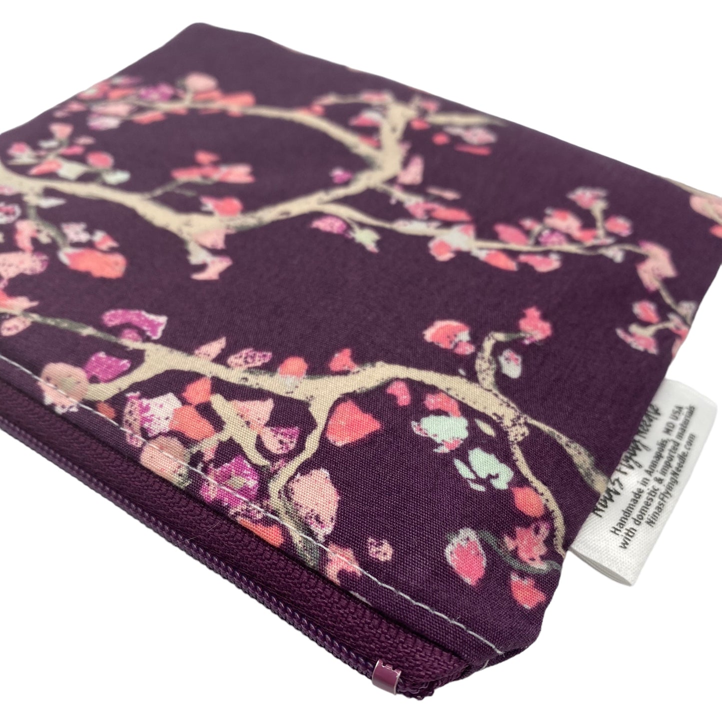 Toddler Sized Reusable Zippered Bag Cherry Blossoms